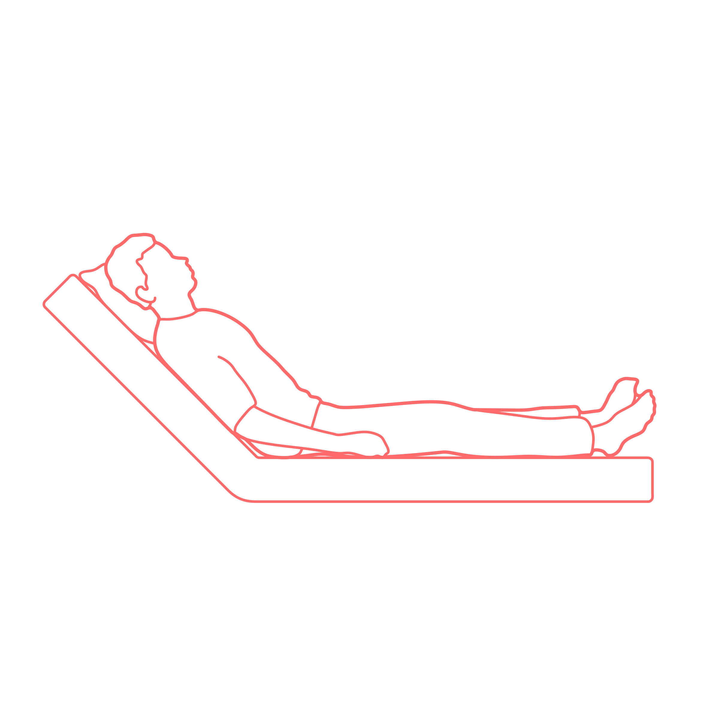 Humans Bed Positions Inclined Semi Fowlers Outline Svg File Free Vectors